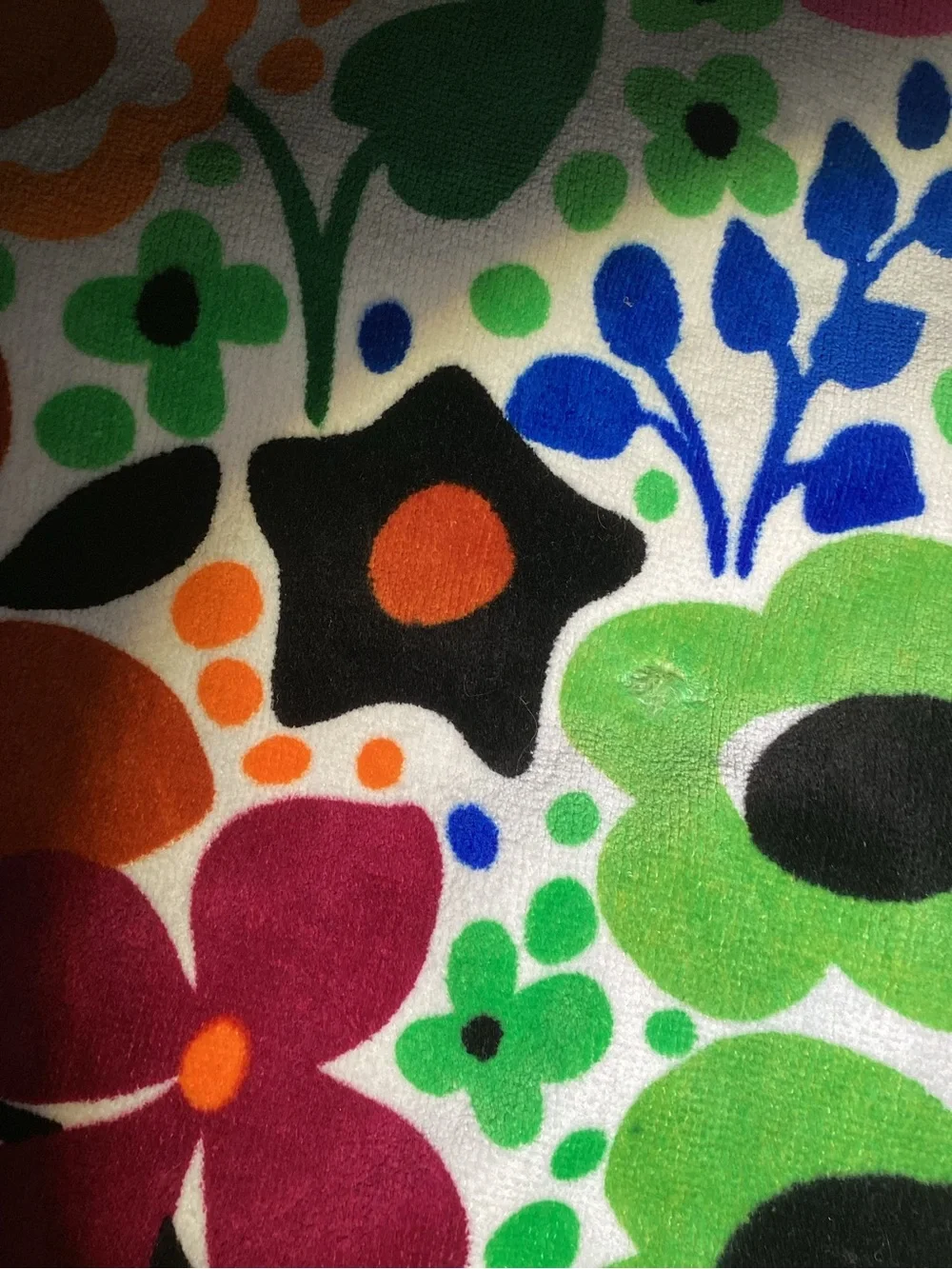 Brighton Multicolor Floral Beach Towel with Green Hem
